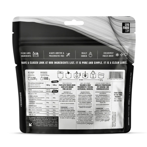 LyoFood - Liofilizowana racja żywnościowa Lyo Expedition - Makaron Penne a'la Bolognese - 500 g