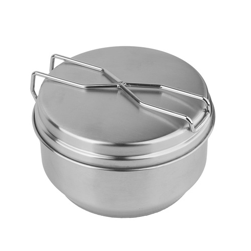 Mil-Tec - Menażka turystyczna 3-częściowa - Stal nierdzewna - 14664800