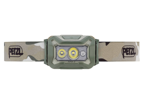 Petzl - Latarka czołowa LED Aria 2 - 450 lm - RGB - Zielona / Kamuflaż - E070BA01