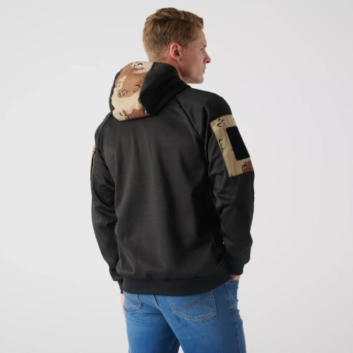 Helikon - Rozpinana bluza Rogue Hoodie Fullzip - RipStop - Czarny/6 Color Desert - BL-RHF-PO-016CA