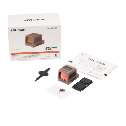 Holosun - Kolimator zamknięty 509T X2 - RMR - Czerwony znak - MRS - Panel słoneczny - FDE - HE509T-X2-RD-FDE
