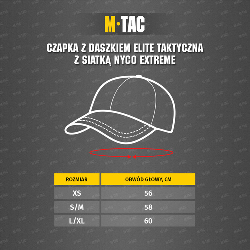 M-Tac - Czapka z daszkiem taktyczna z siatką Elite NYCO EXTREME - Multicam Black - 40602208