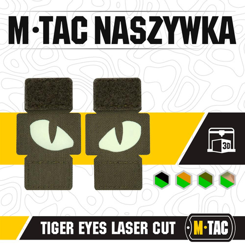 M-Tac - Naszywki odblaskowe Tiger Eyes Laser Cut - Para - Ranger Green - 51140023
