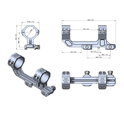 Vector Optics - Montaż do lunety jednoczęściowy Extended AR Mount - 30 mm - Picatinny - Czarny - XASR-3032