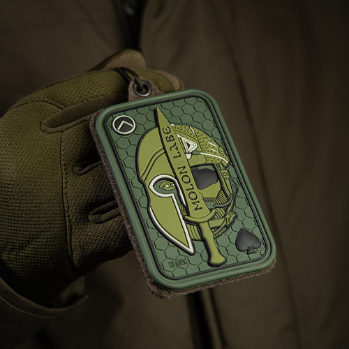 M-Tac - Naszywka Morale Patch - Molon Labe Ace Żakard - Oliwkowy / PVC - 51127001