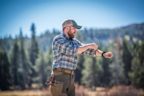 Helikon - Spodnie outdoorowe Hybrid Outback Pants® - DuraCanvas® - Coyote / Taiga Green - SP-HOP-DC-1109A