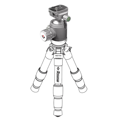 Rokstad - Głowica kulowa 38 mm na gwint 3/8"-16 - Picatinny/ARCA - Szary - RSRH-01