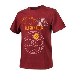 Helikon - Koszulka T-Shirt Travel Advice Russian Luck - Czerwony/Czarny Melanż - TS-TRL-CO-2501Z