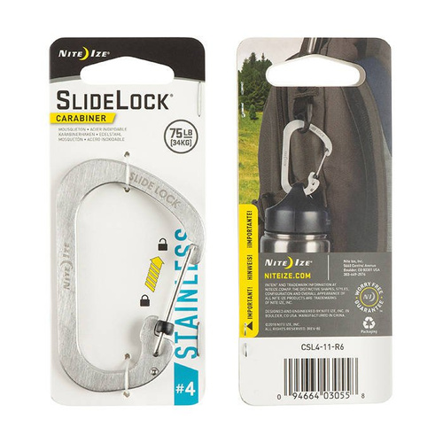 Nite Ize - Karabinek SlideLock Carabiner #4 - Stalowy - CSL4-11-R6