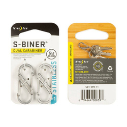 Nite Ize - S-Biner #1 - Stalowy - 2 Pack - SB1-2PK-11