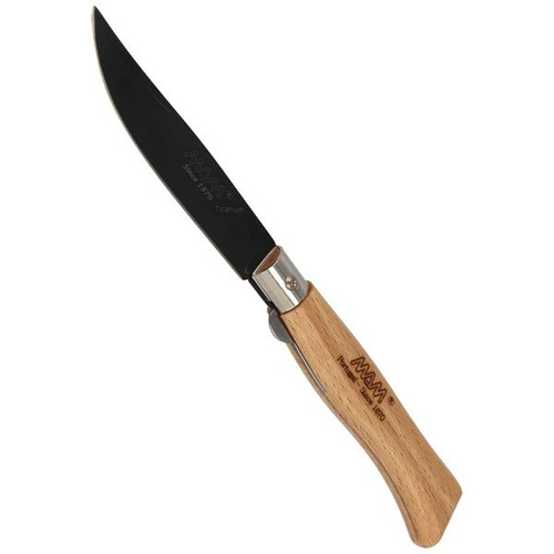 MAM - Nóż składany z blokadą Black Titanium Beech Wood 83 mm - 2085