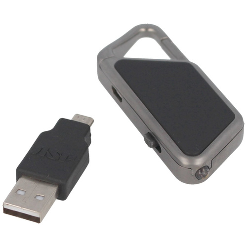 ASP - Akumulatorowa latarka / brelok Sapphire USB LED Aluminium - Czarny - 53600