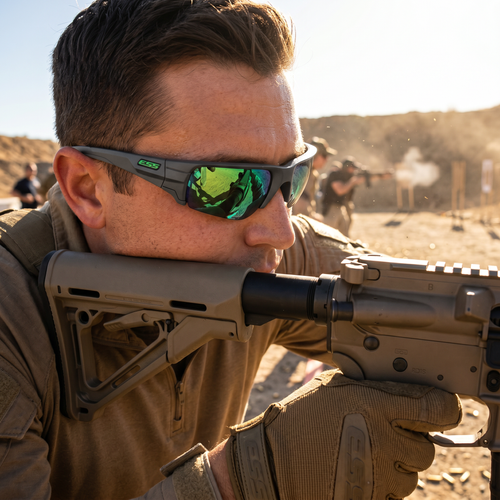 ESS - Okulary balistyczne Crowbar Polarized - Matte Carbon - Mirrored Green - EE9019-20