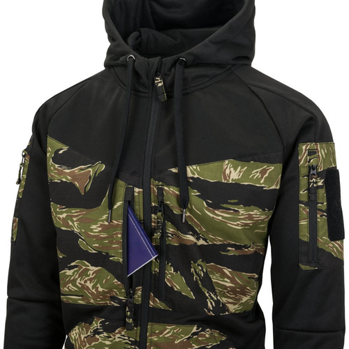 Helikon - Rozpinana bluza Rogue Hoodie Fullzip - RipStop - Czarny/Desert Night Camo - BL-RHF-PO-010LA