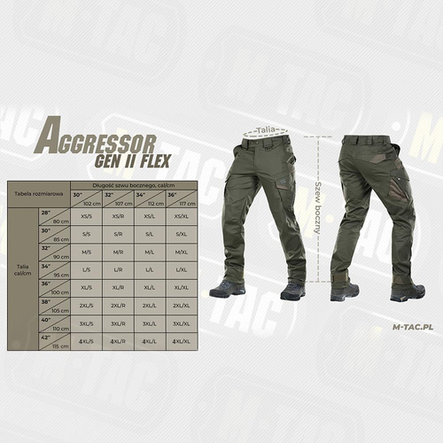 M-Tac - Spodnie taktyczne Aggressor Gen.II Flex - Ripstop - Army Olive - 20058062