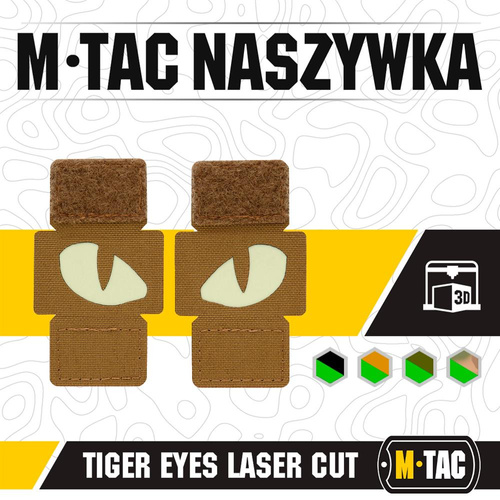 M-Tac - Naszywki odblaskowe Tiger Eyes Laser Cut - Para - Coyote - 51140005