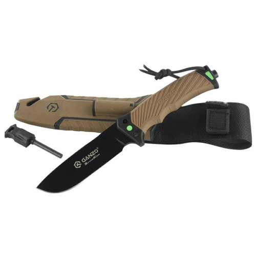 Ganzo - Nóż survivalowy Firebird z krzesiwem - Coyote - G8012V2-DY