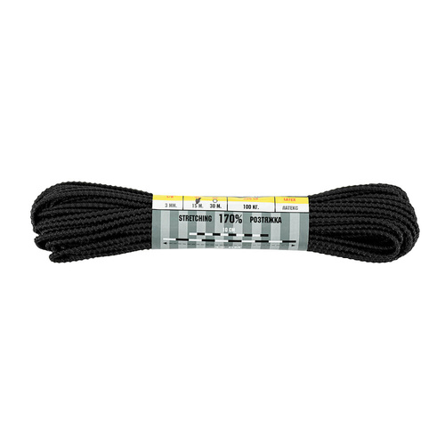 M-Tac - Elastyczna linka paracord Shock-Cord Dragon Skin - 15 m - Czarna - 51581002