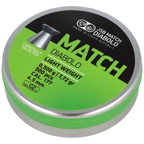 JSB - Śrut do wiatrówki Green Match Light Weight - 4.49 mm - 0.500 g - 500 szt. - 000004-500-5