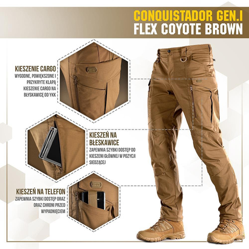 M-Tac - Spodnie taktyczne Conquistador Gen.I Flex - Ripstop - Coyote - 20059017