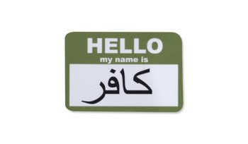 Combat-ID - Naklejka - HELLO my name is Infidel - Oliwkowy