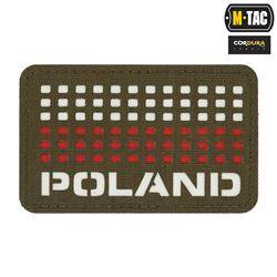 M-Tac - Naszywka Z Flagą i Napisem Poland - Laser Cut - Piksele - Czerwony / Ranger Green / Biały - 51006123