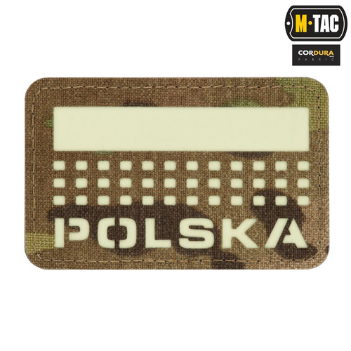 M-Tac - Naszywka Z Flagą i Napisem Polska - Laser Cut - Piksele/Prostokąt - Multicam / Fluo - 51007208