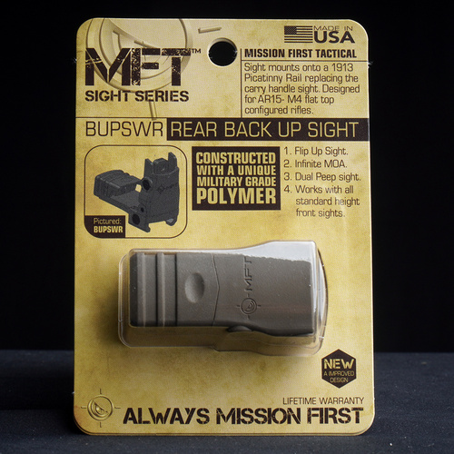 MFT - Składany przeziernik na szynę Picatinny Flip Up Rear Sight - Polimer - SDE - BUPSWR-SDE