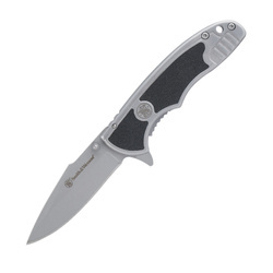 Smith&Wesson - Nóż składany Drop Point Silver/Black Handle - 1084306