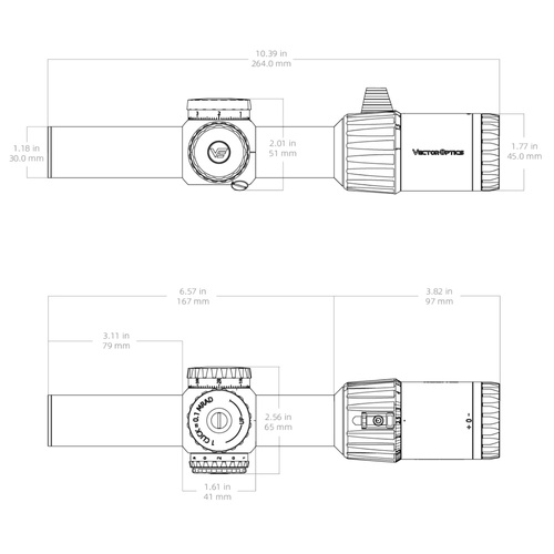Vector Optics - Luneta biegowa LPVO Tauron 1-6x24 SFP - VTA-9 MIL - Czarna - SCFF-63