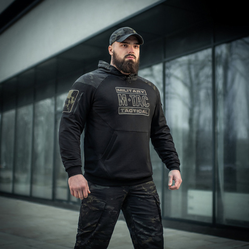 M-Tac - Bluza z kapturem Combat - Bawełna - Czarna - 20520208