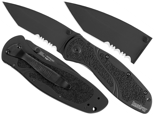 Kershaw - Nóż taktyczny Blur Tanto 1670TBLKST - 14C28N - Czarny - 1670TBLKST