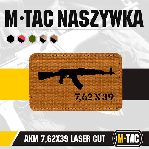 M-Tac - Naszywka AKM 7,62x39 Laser Cut - Coyote/Czarna - 51110502