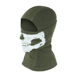 101 Inc. - Kominiarka jednootworowa Balaclava Skull - Bawełna - Zielona - 214278 OD