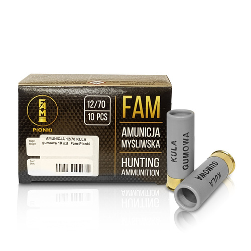 Amunicja śrutowa FAM Pionki 12/70 Kula gumowa - 10 sztuk