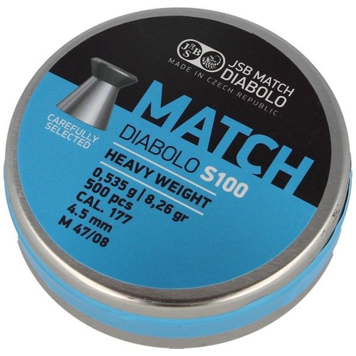 JSB - Śrut do wiatrówki Blue Match Diabolo S100 - 4.49 mm - 500 szt. - 000024-500