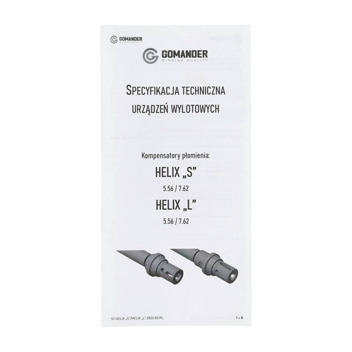 Gomander - Kompensator płomienia Helix - 5,56 mm - Gwint 1/2x28 UNEF-5 - Czarny - TB0.9613