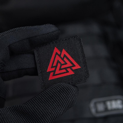 M-Tac - Naszywka Laser cut Valknut kwadrat - Czerwony / Czarny - 51162233