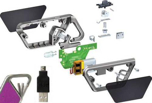 ASP - Akumulatorowa latarka / brelok Sapphire USB LED Aluminium - Czarny - 53600