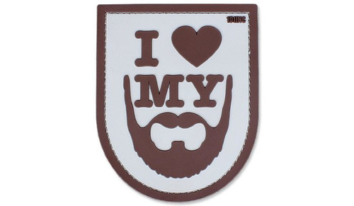 101 Inc. - Naszywka 3D - I Love My Beard - Piaskowy