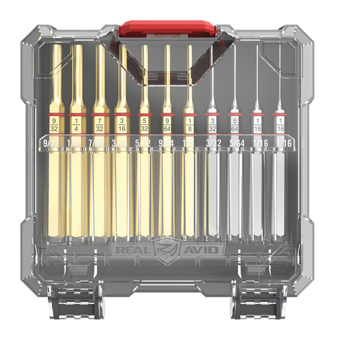 Real Avid - Zestaw wybijaków Accu-Punch - 11 elementów - Stal/Mosiądz - AVAPK-B