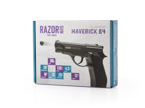 RazorGun - Pistolet wiatrówka CO2 Maverick 84 - 4,5 mm - Czarna - WC4-301B-KO
