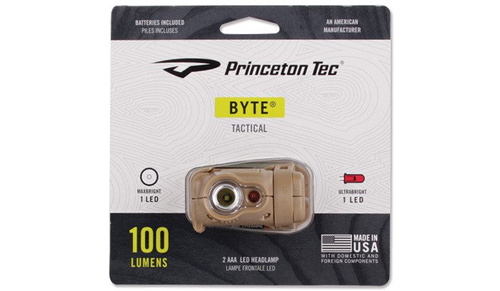 Princeton Tec - Latarka czołowa BYTE TACTICAL - 200 lumenów - Tan - BYT-TAC-TAN