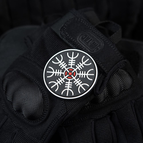 M-Tac - Naszywka 3D PVC Hełm Grozy - Czarny / Czerwony / Biały - 51221233