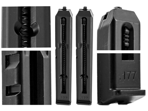 Umarex - Magazynek do wiatrówki Beretta Elite II - 4,5 mm BB - 2 sztuki - 5.8090.1