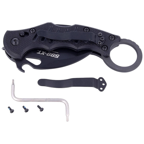 FOX - Nóż składany karambit - N690Co - Czarny - FX-599 XT