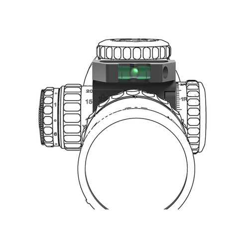 Vector Optics - Poziomica do lunety ze szkłem powiększającym X-ACCU - 34 mm - Czarny - SCTR-02