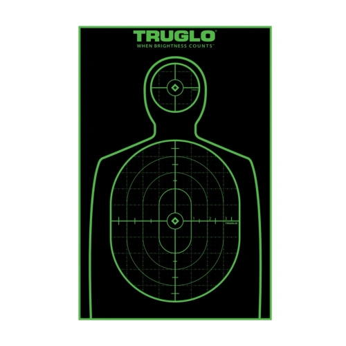 TruGlo - Samoprzylepne tarcze strzeleckie TruSee z zaklejkami - Sylwetkowe - 305 x 495 mm - Zielone fluorescencyjne - 6 szt. - TG-TG13A6