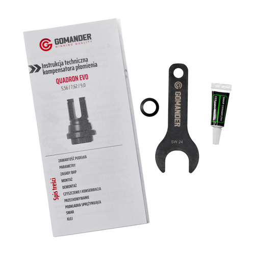 Gomander - Kompensator płomienia Quadron Evo - 5,56mm - Gwint 1/2x28 - Czarny - TB0.9616