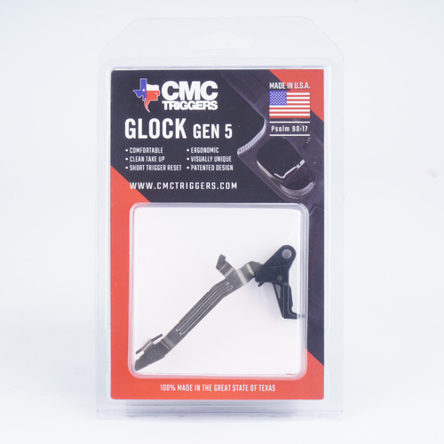CMC Triggers - Spust drop-in do Glock G17/G19/G19X/G26/G34/G45 9 mm Gen5 - Płaski język - Czarny - 71702